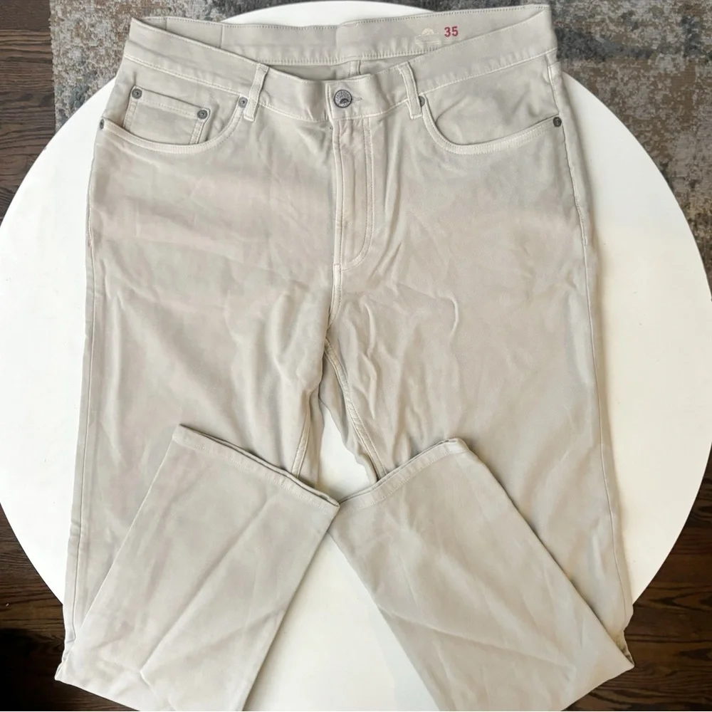 Faherty Stretch Terry 5-Pocket Pant Stone Men’s 35x34 NWOT Slim Straight